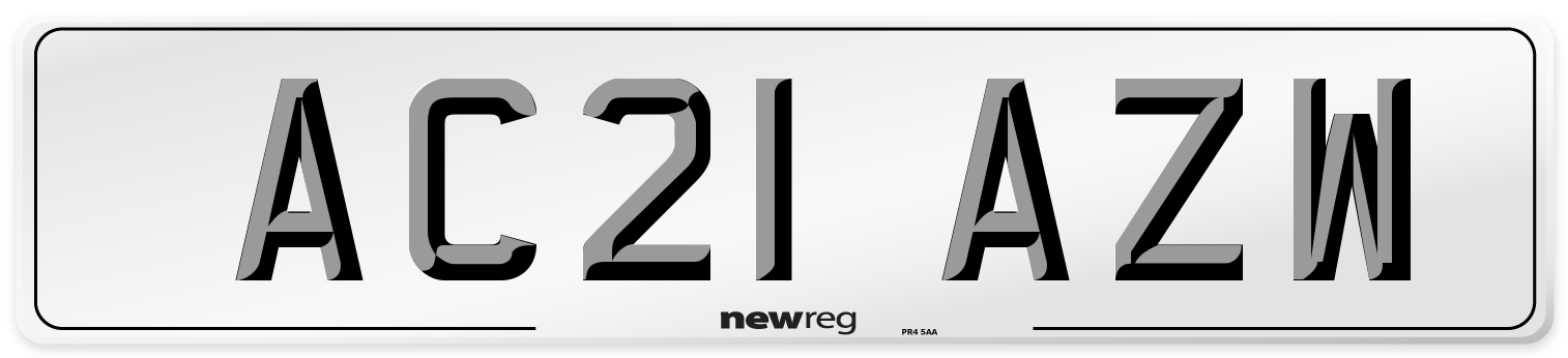 AC21 AZW Number Plate from New Reg